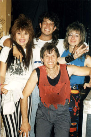Frank (Bottom), with L-R: Tessa Kimmel (Bass), Lawrence Gretch (Drums) and Tiz (Drums)
