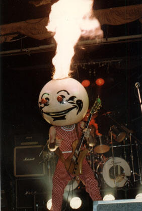 Frank Soda wearing the "Exploding Moon Man" headgear